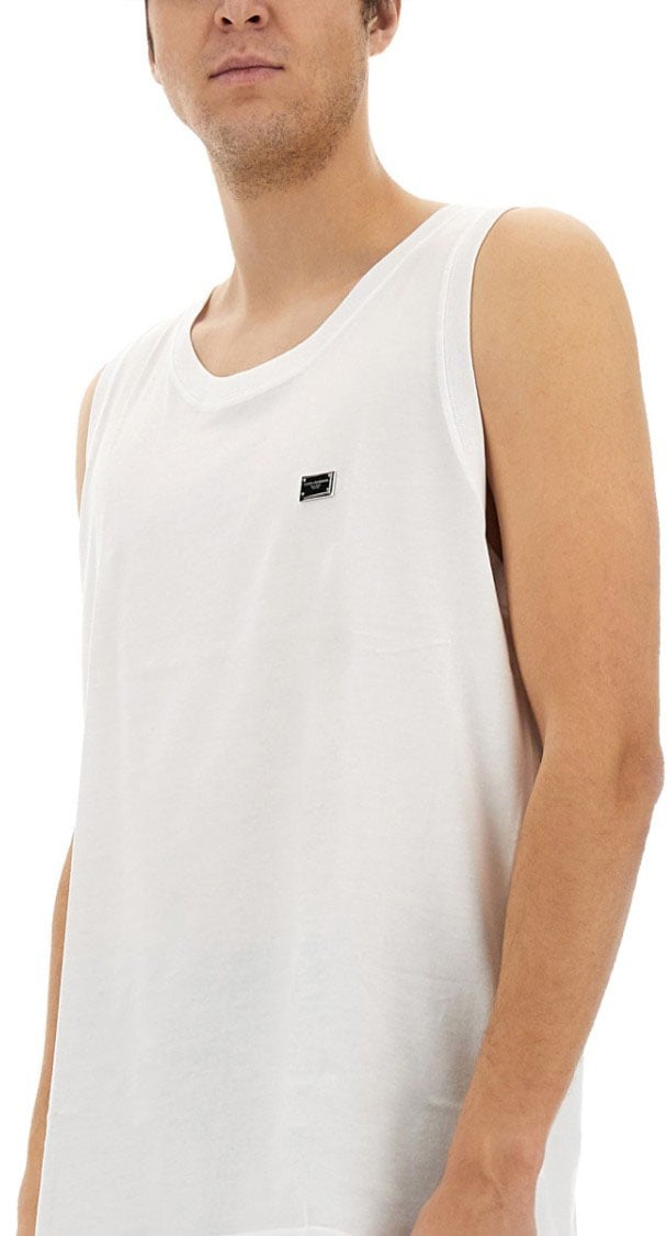 Dolce & Gabbana Cotton "Over" Tank Top Wit