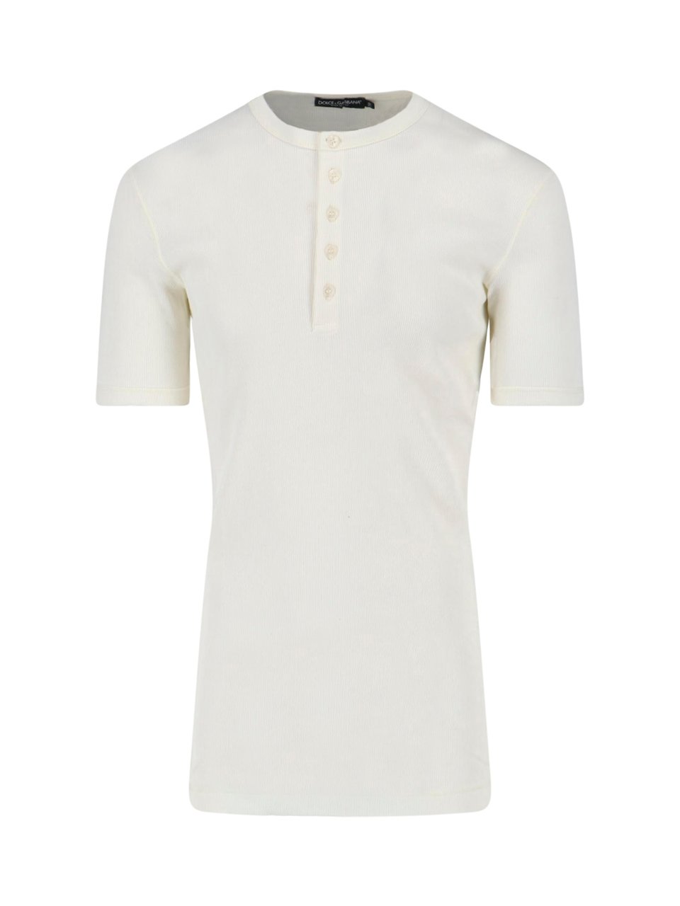 Dolce & Gabbana Minimalist White T-shirt with Crew Neckline Wit