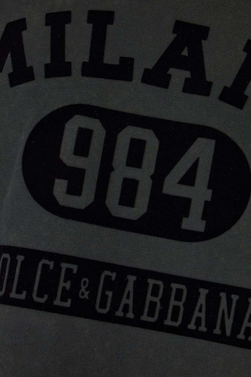 Dolce & Gabbana Dolce&gabbana Charcoal cotton t-shirt Zwart
