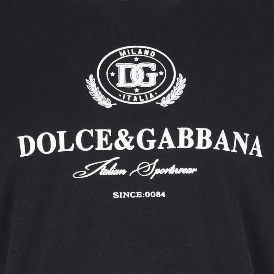 Dolce & Gabbana T-shirt Stampata D&G Zwart