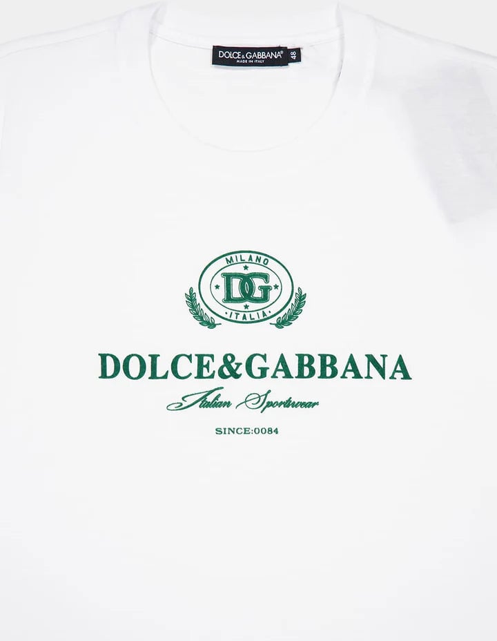 Dolce & Gabbana T-shirt White Cotton Logo D&G Wit