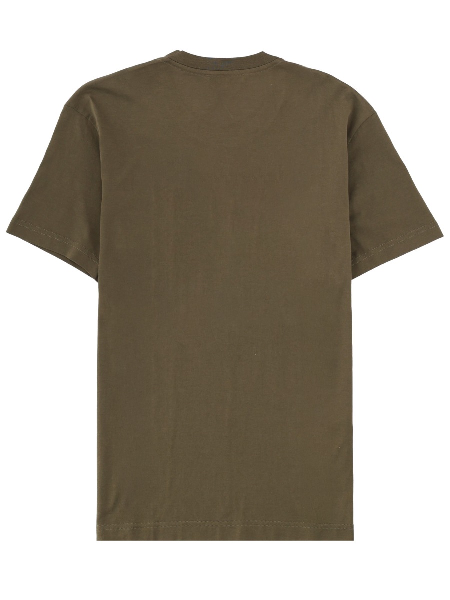Dolce & Gabbana Olive Green Cotton Logo Printed T-Shirt Grijs