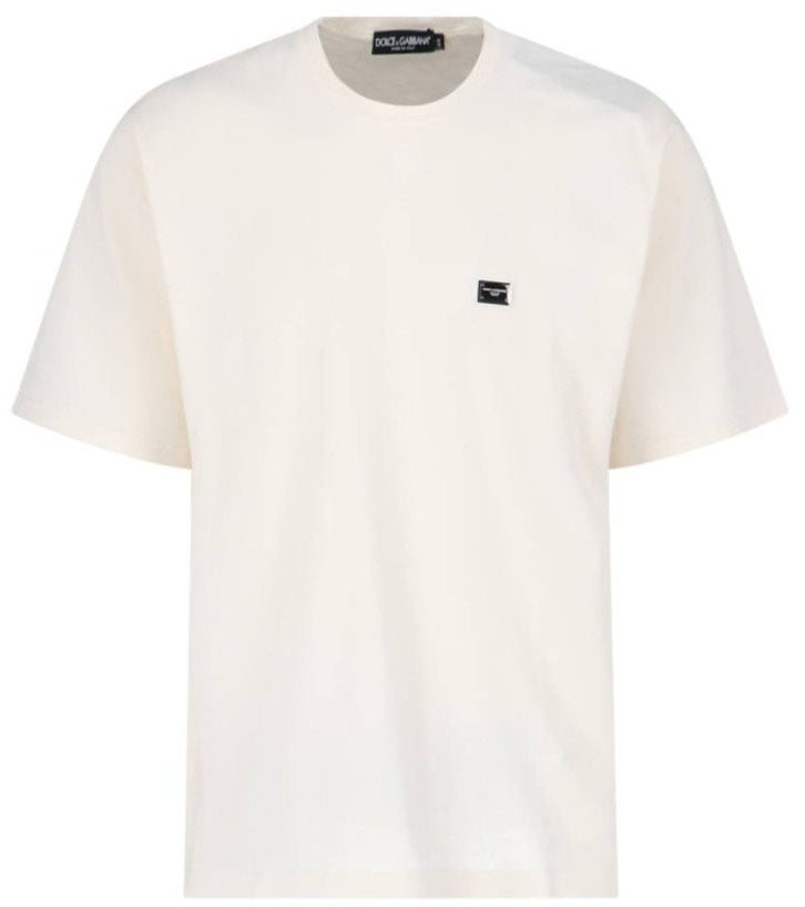 Dolce & Gabbana Plaque' T-Shirt – Ivory Neutraal