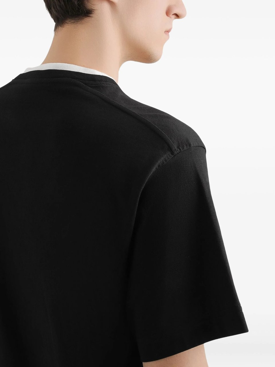 Dolce & Gabbana Black Relaxed Fit Contrasting Logo T-Shirt Zwart