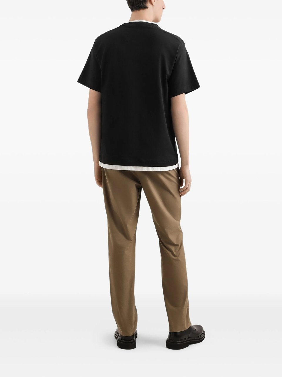 Dolce & Gabbana Black Relaxed Fit Contrasting Logo T-Shirt Zwart