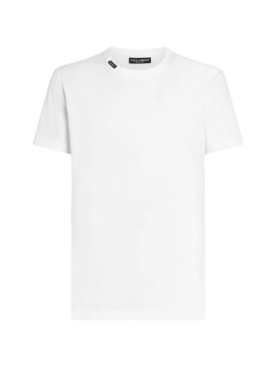 Dolce & Gabbana Regular Cotton Minimalist Label T-Shirt Wit