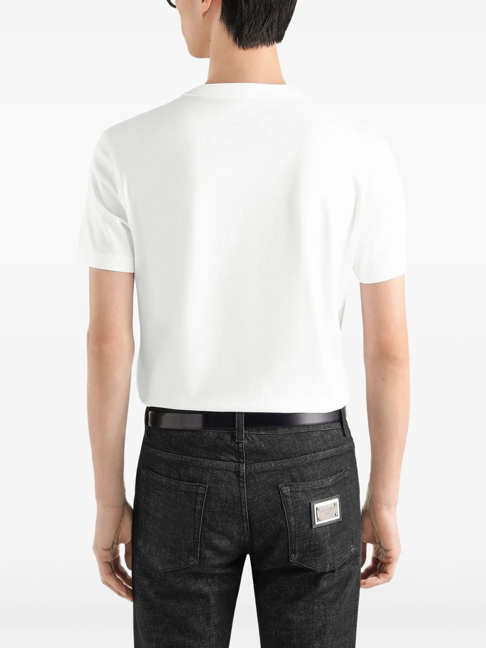 Dolce & Gabbana Regular Cotton Minimalist Label T-Shirt Wit