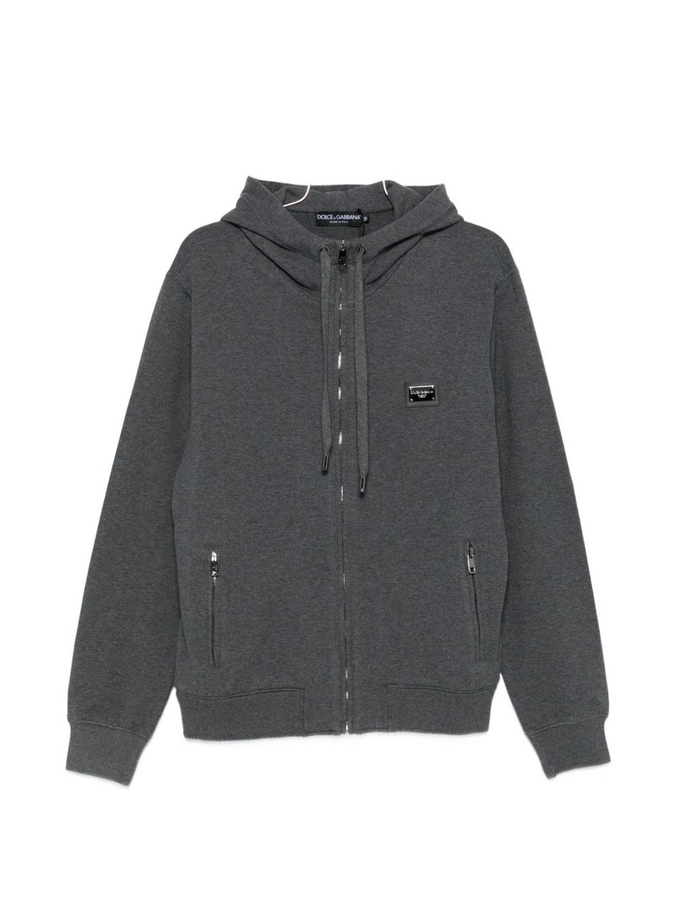 Dolce & Gabbana Full-Zip Hooded Sweatshirt Grijs
