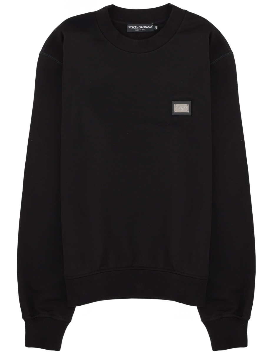 Dolce & Gabbana Classic Cotton Logo Patch Sweatshirt Zwart