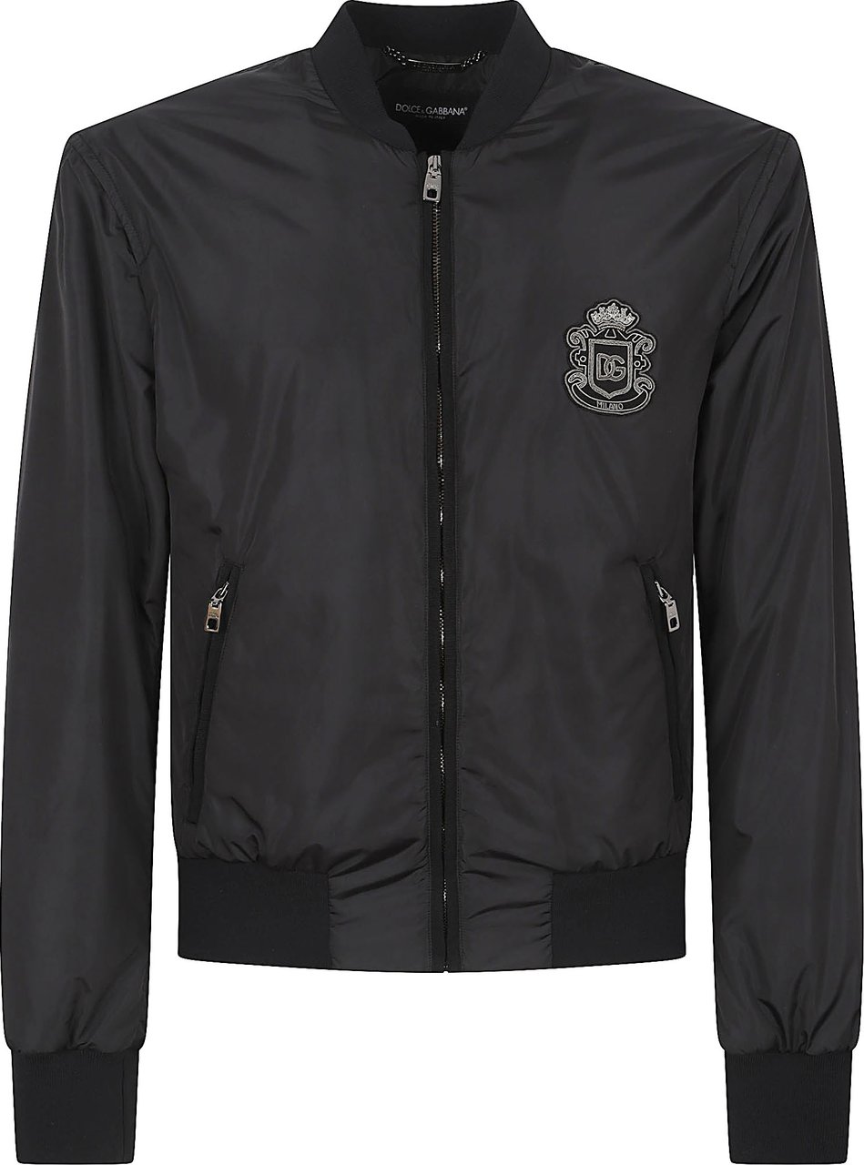 Dolce & Gabbana Padded Bomber Jacket Zwart