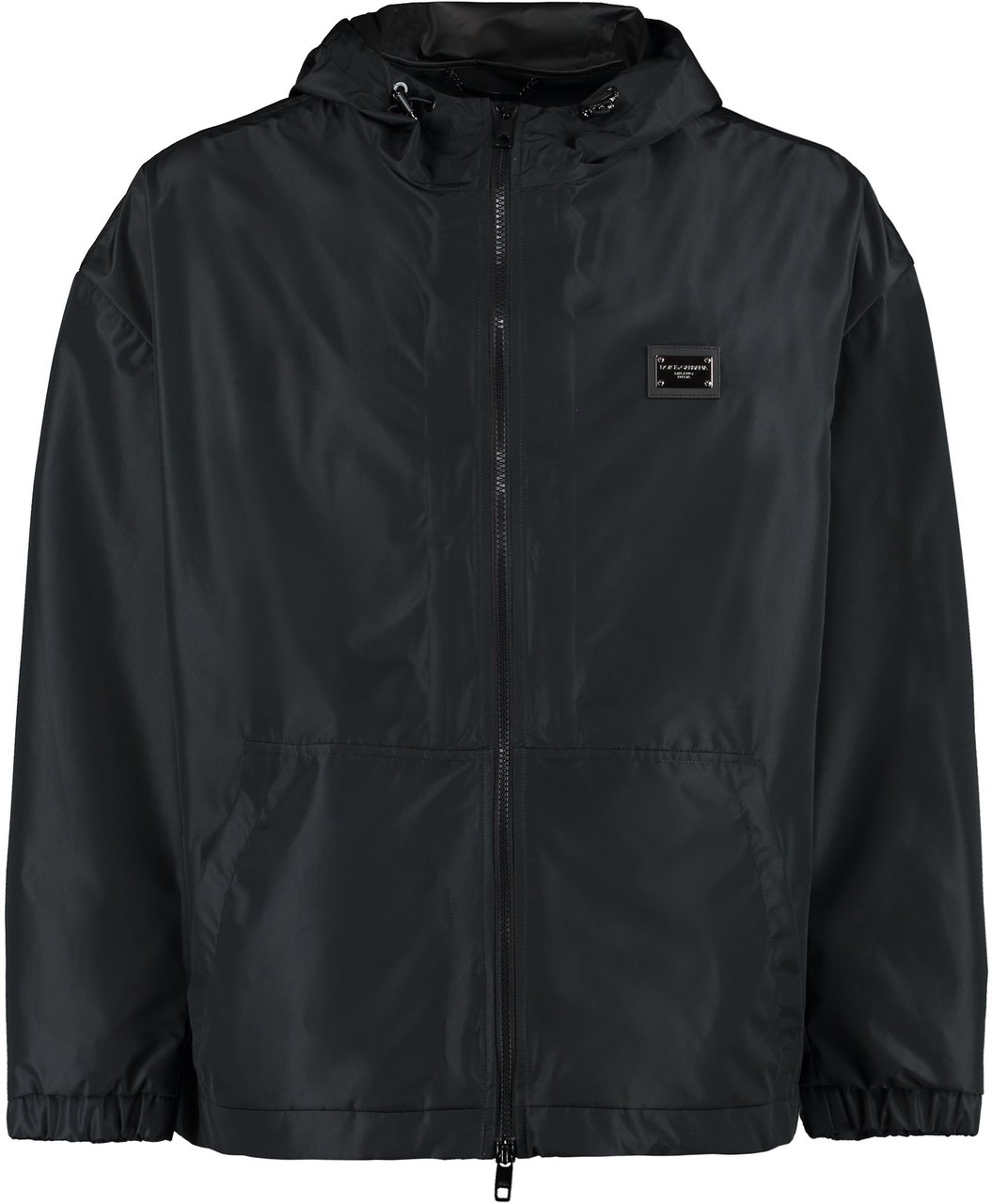 Dolce & Gabbana Technical fabric hooded jacket Zwart
