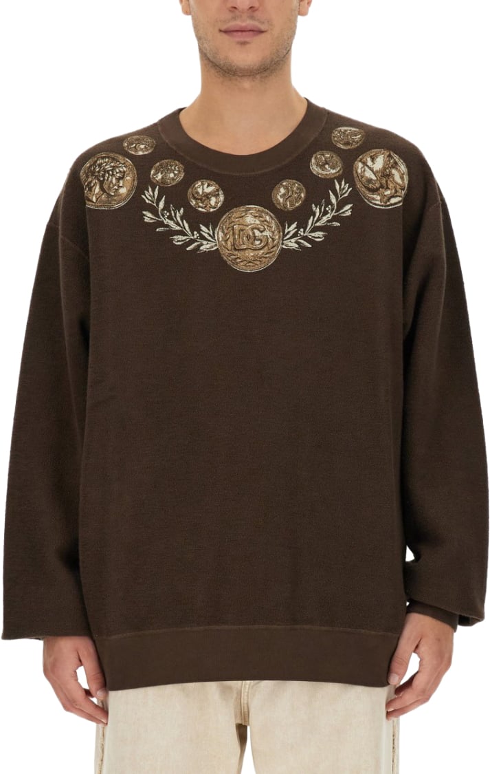 Dolce & Gabbana Coin Print Sweatshirt Bruin
