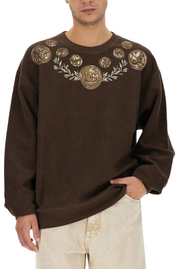 Dolce & Gabbana Coin Print Sweatshirt Bruin