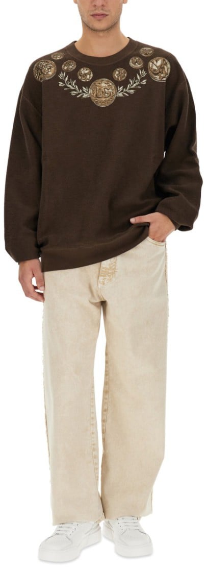 Dolce & Gabbana Coin Print Sweatshirt Bruin
