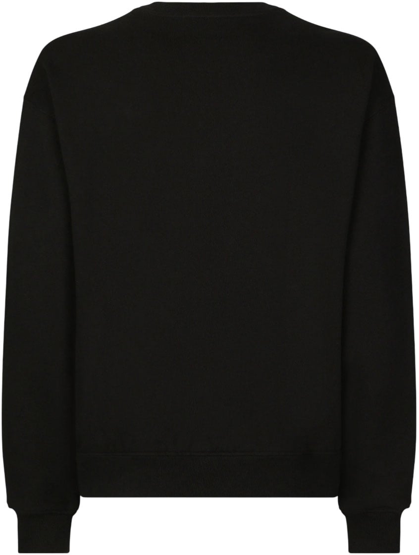Dolce & Gabbana Felpa in jersey con stampa logo D&G Zwart