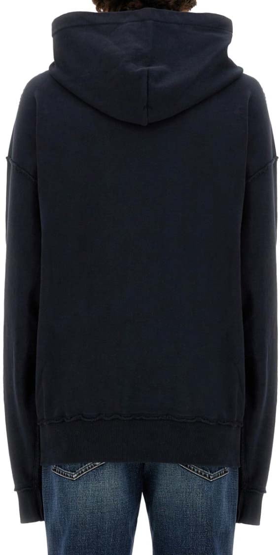 Dolce & Gabbana Sweatshirt With Navy Print Blauw