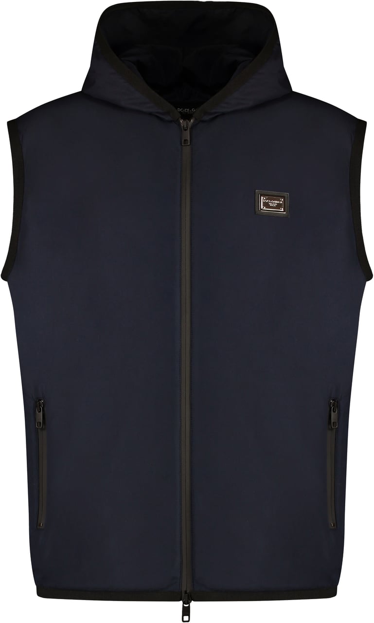 Dolce & Gabbana Sporty vest with zipper Blauw