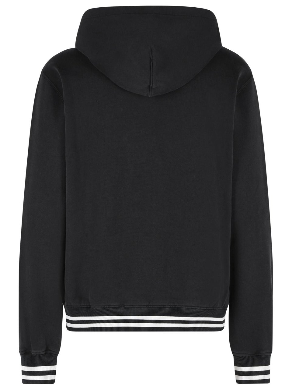 Dolce & Gabbana Black Cotton Hoodie Zwart
