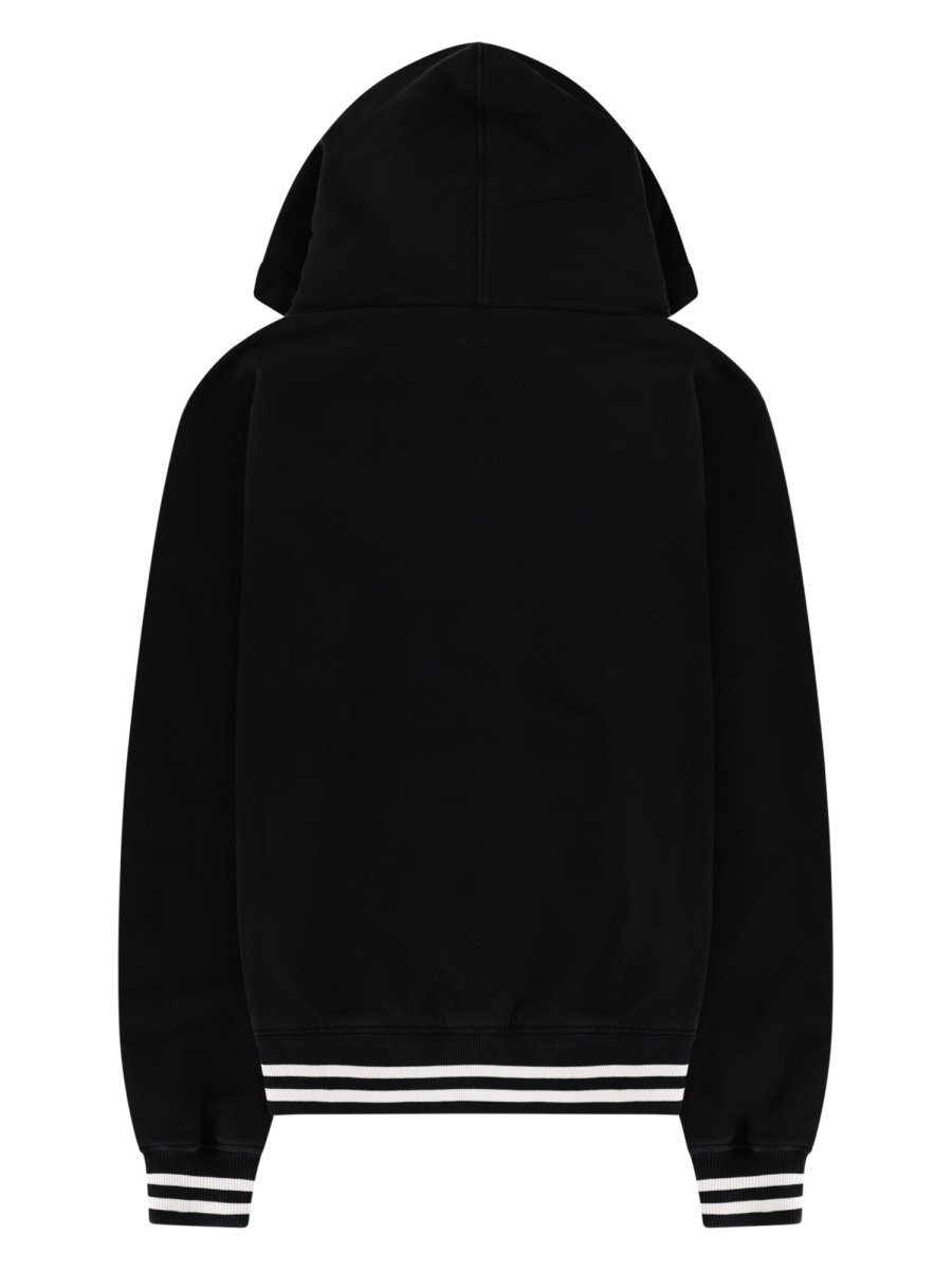 Dolce & Gabbana Black Cotton Hoodie Zwart