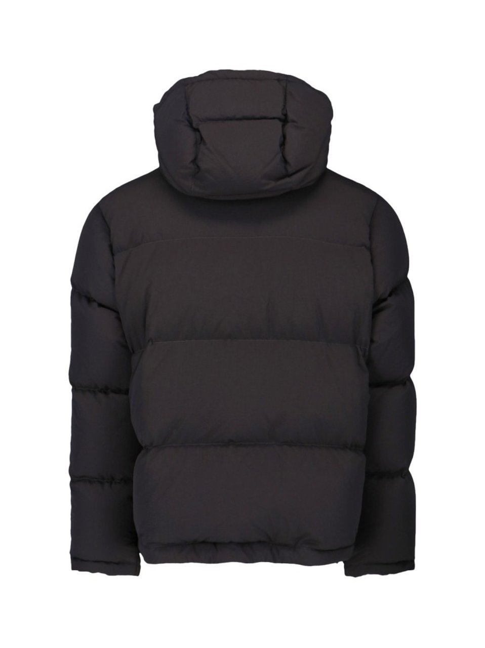 Dolce & Gabbana Quilted Black Puffer Jacket With High Collar And Adjustable Hood Zwart