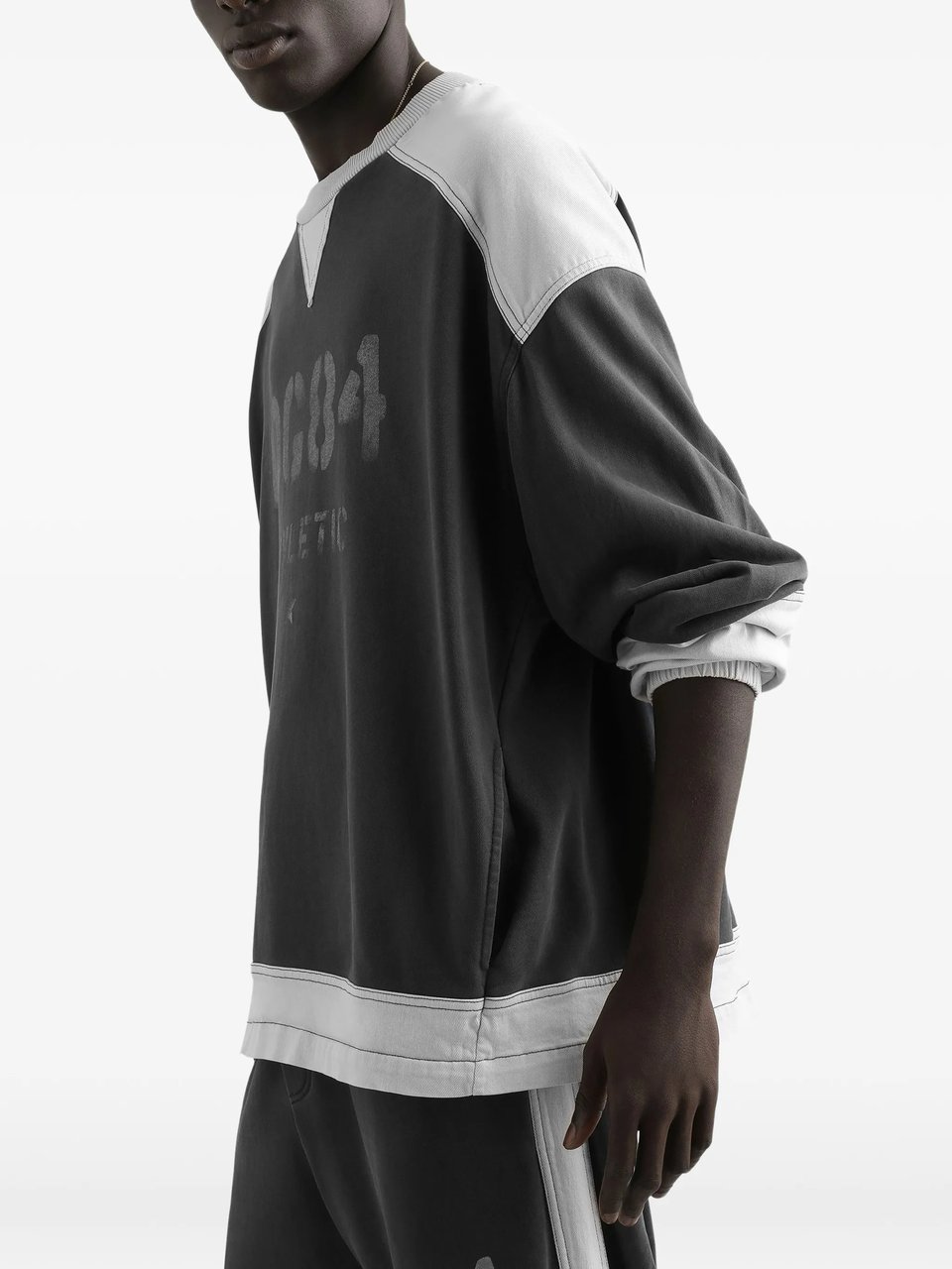Dolce & Gabbana Two-Tone Grey DG84 Athletic Printed Sweatshirt Grijs