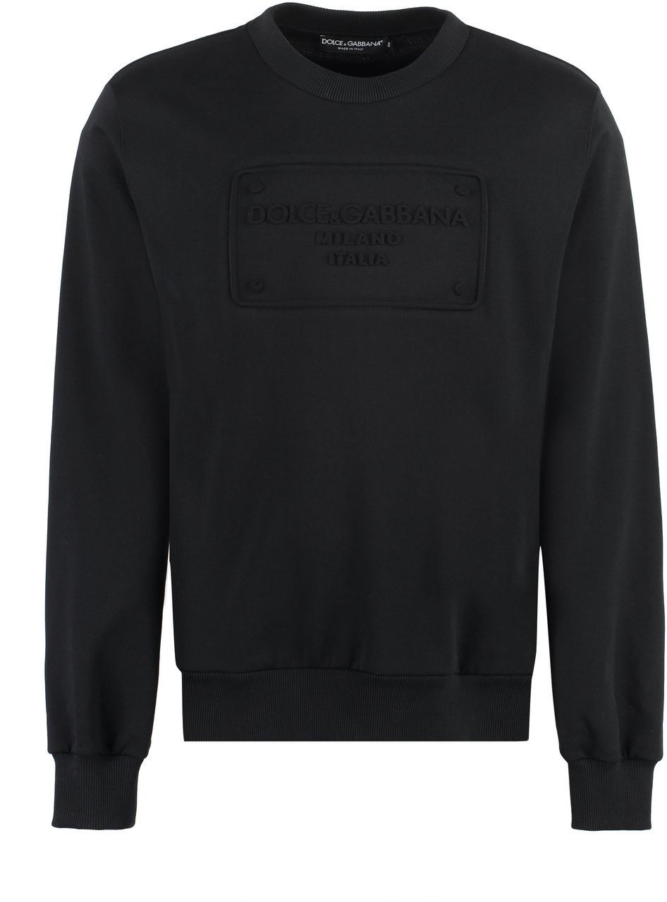 Dolce & Gabbana Logo detail cotton sweatshirt Zwart