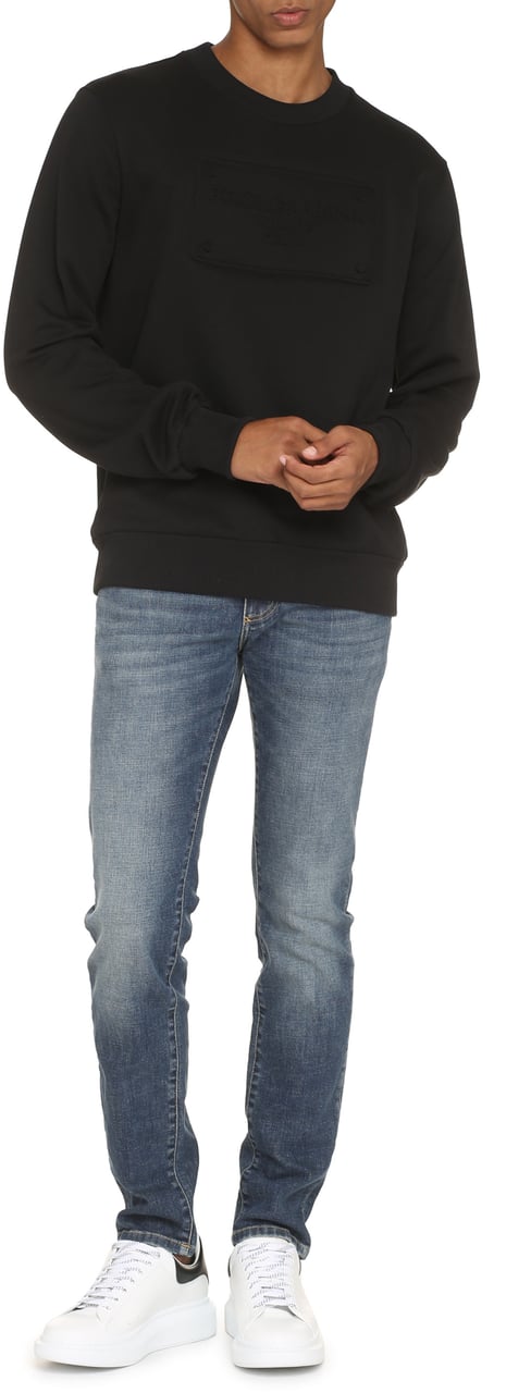 Dolce & Gabbana Logo detail cotton sweatshirt Zwart