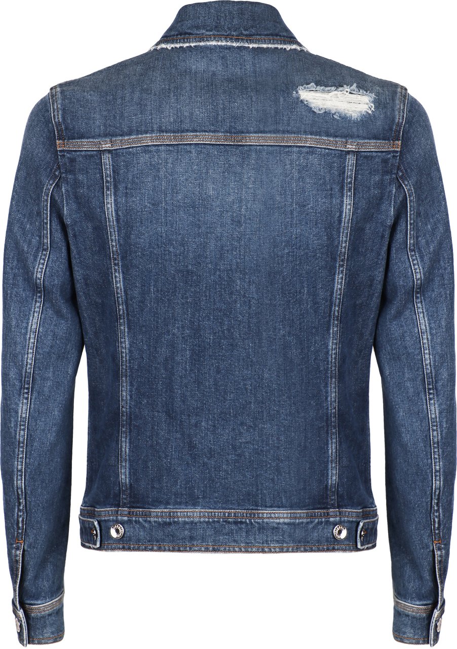 Dolce & Gabbana Destroyed denim jacket Blauw