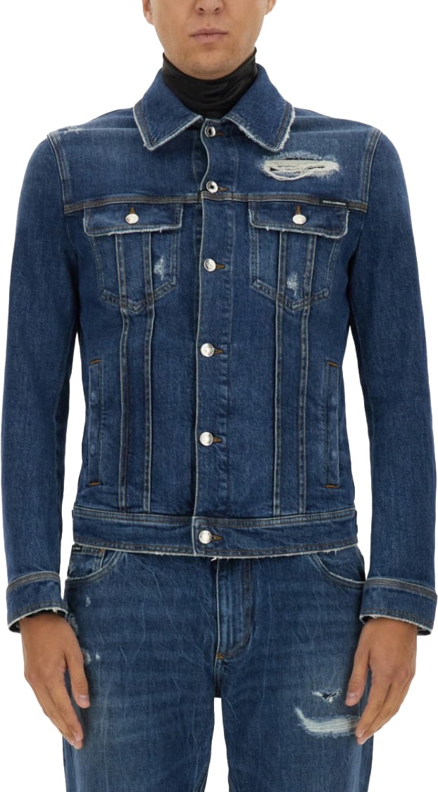 Dolce & Gabbana Strethc Denim Jacket Blauw