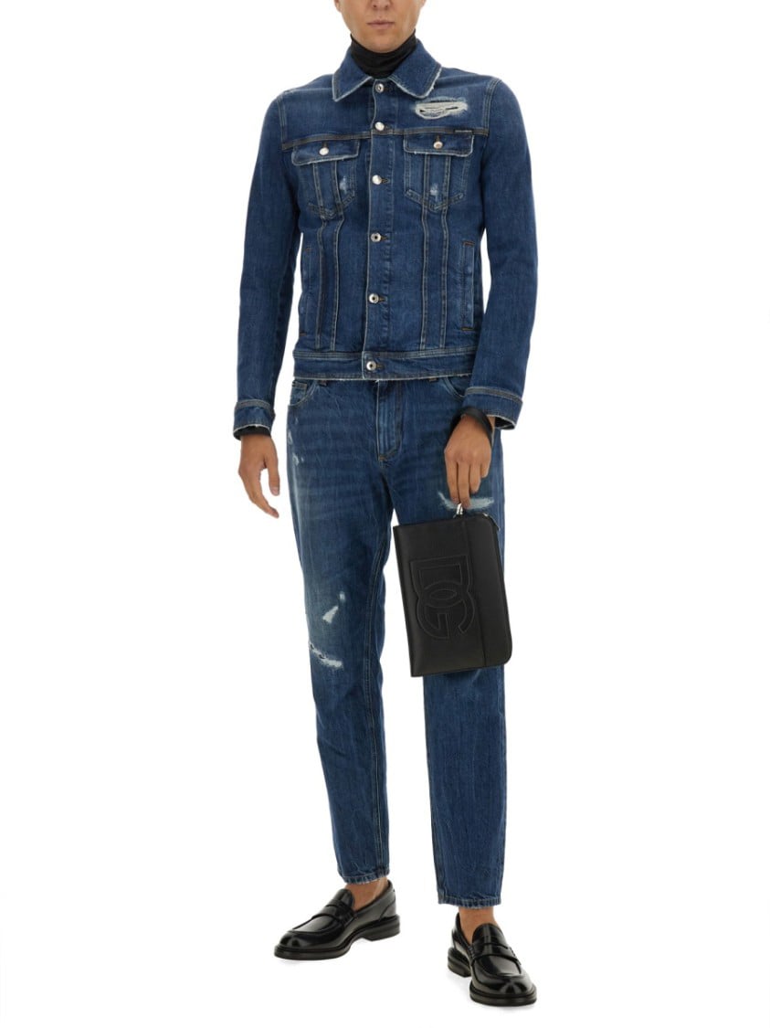 Dolce & Gabbana Strethc Denim Jacket Blauw
