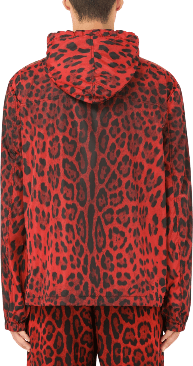 Dolce & Gabbana Giacca in nylon con stampa leopardata Rood