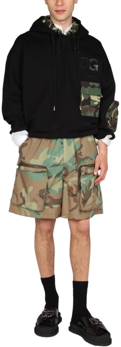 Dolce & Gabbana Sweatshirt With Camo Accents Zwart