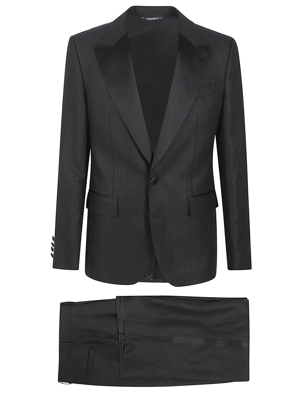 Dolce & Gabbana Tailored Black Two-Piece Suit with Textured Blazer Zwart