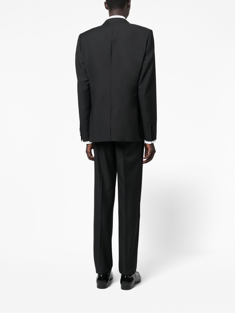 Dolce & Gabbana Three-Piece Wool Silk Satin Tuxedo Suit Zwart