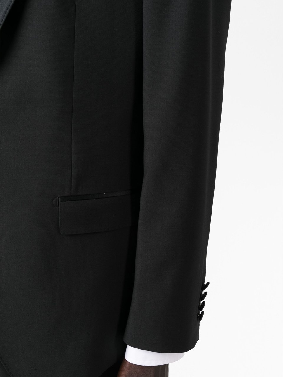 Dolce & Gabbana Three-Piece Wool Silk Satin Tuxedo Suit Zwart