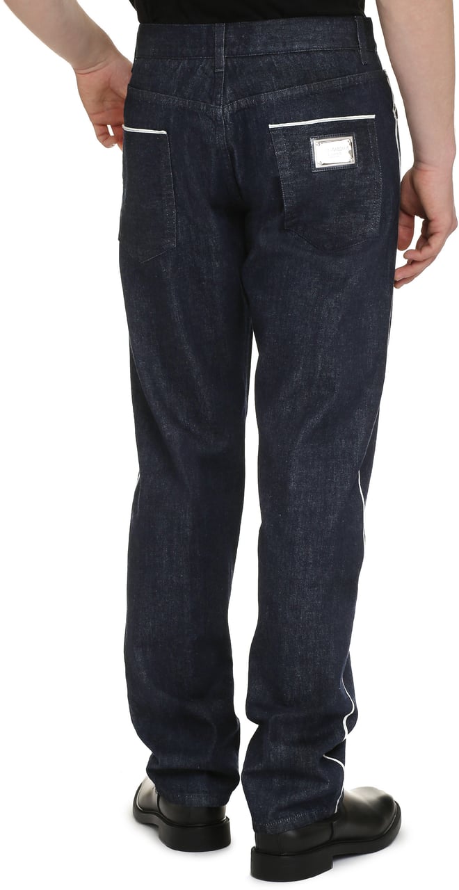Dolce & Gabbana 5-pocket straight-leg jeans Blauw