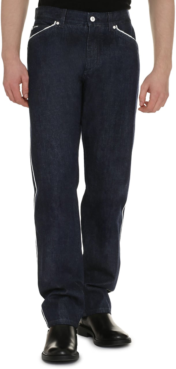 Dolce & Gabbana 5-pocket straight-leg jeans Blauw