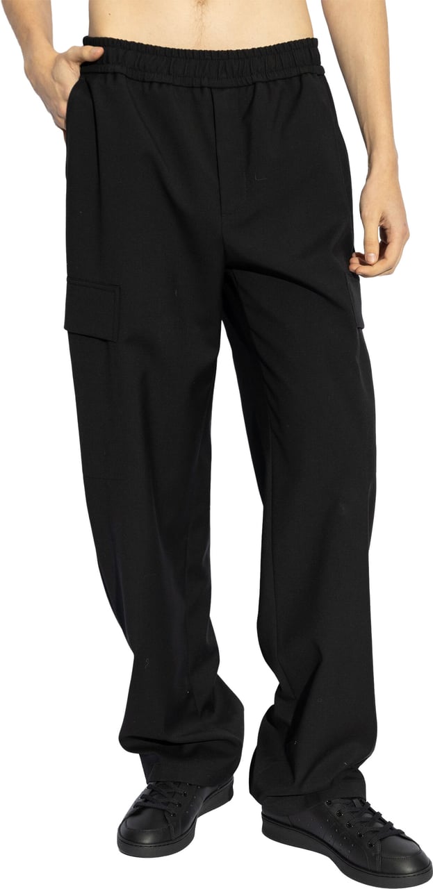 Dolce & Gabbana Regular Fit Black Virgin Wool Trousers Zwart