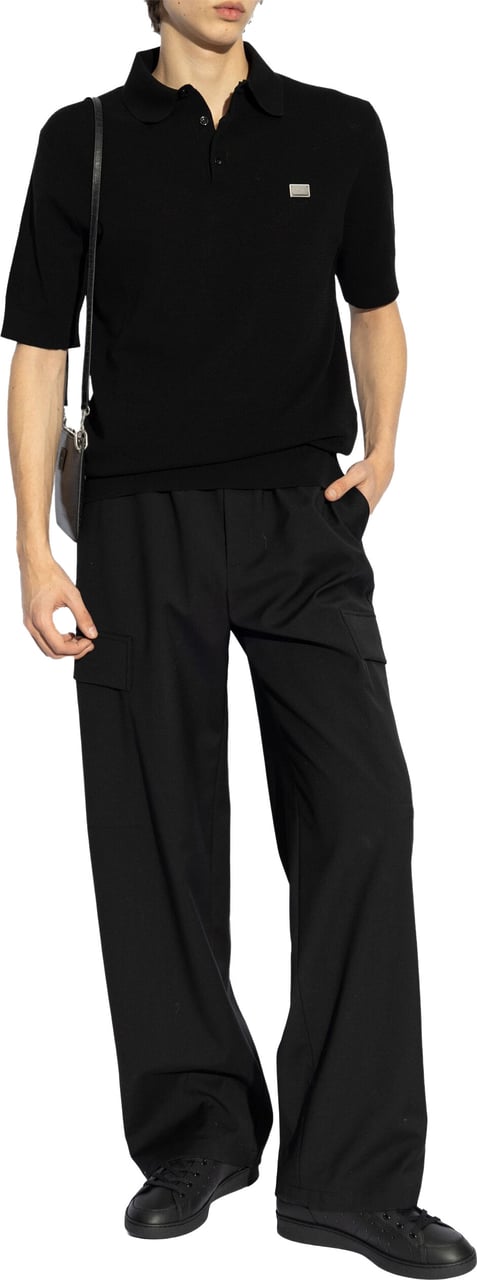 Dolce & Gabbana Regular Fit Black Virgin Wool Trousers Zwart