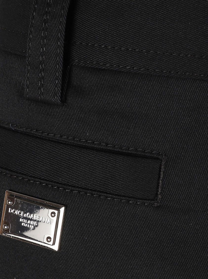 Dolce & Gabbana Classic Straight-Leg Trousers With Subtle Stitching Detail Zwart