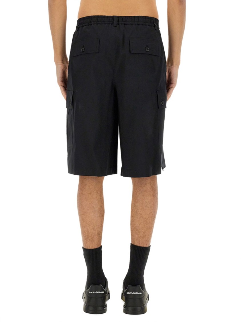 Dolce & Gabbana Cotton Cargo Bermuda Shorts Zwart