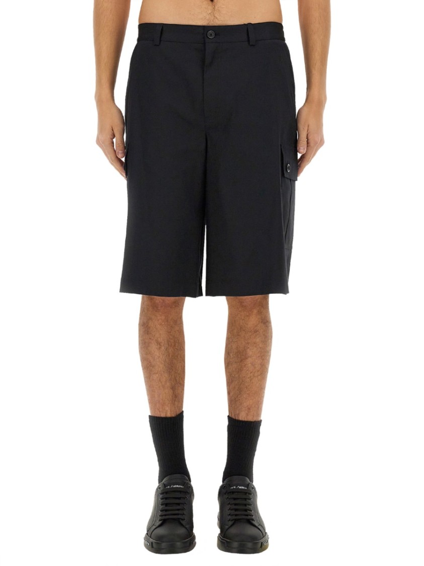 Dolce & Gabbana Cotton Cargo Bermuda Shorts Zwart