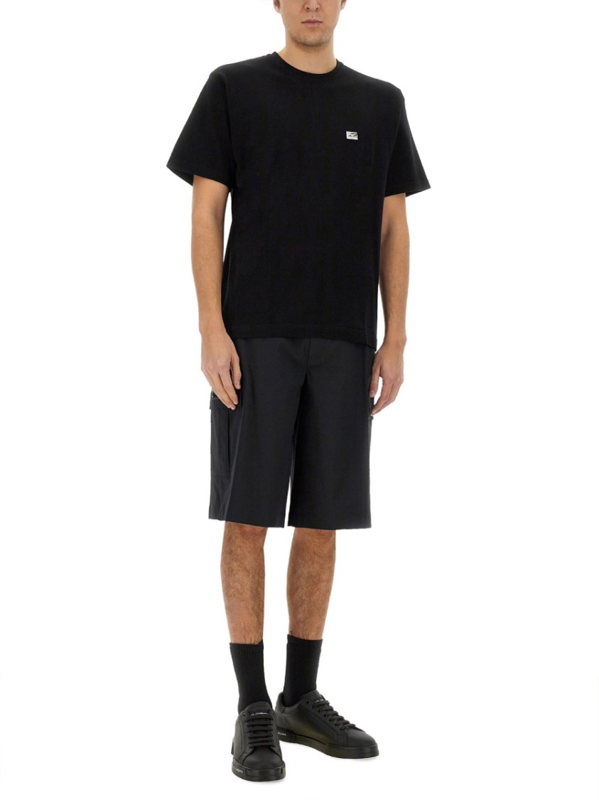 Dolce & Gabbana Cotton Cargo Bermuda Shorts Zwart