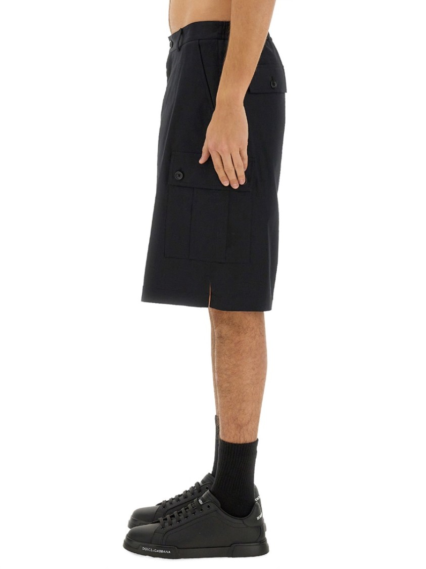 Dolce & Gabbana Cotton Cargo Bermuda Shorts Zwart