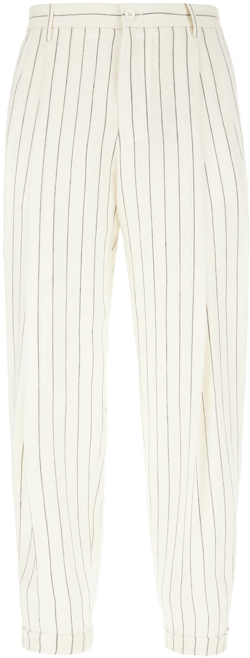 Dolce & Gabbana Dolce&gabbana Embroidered linen blend pants Divers