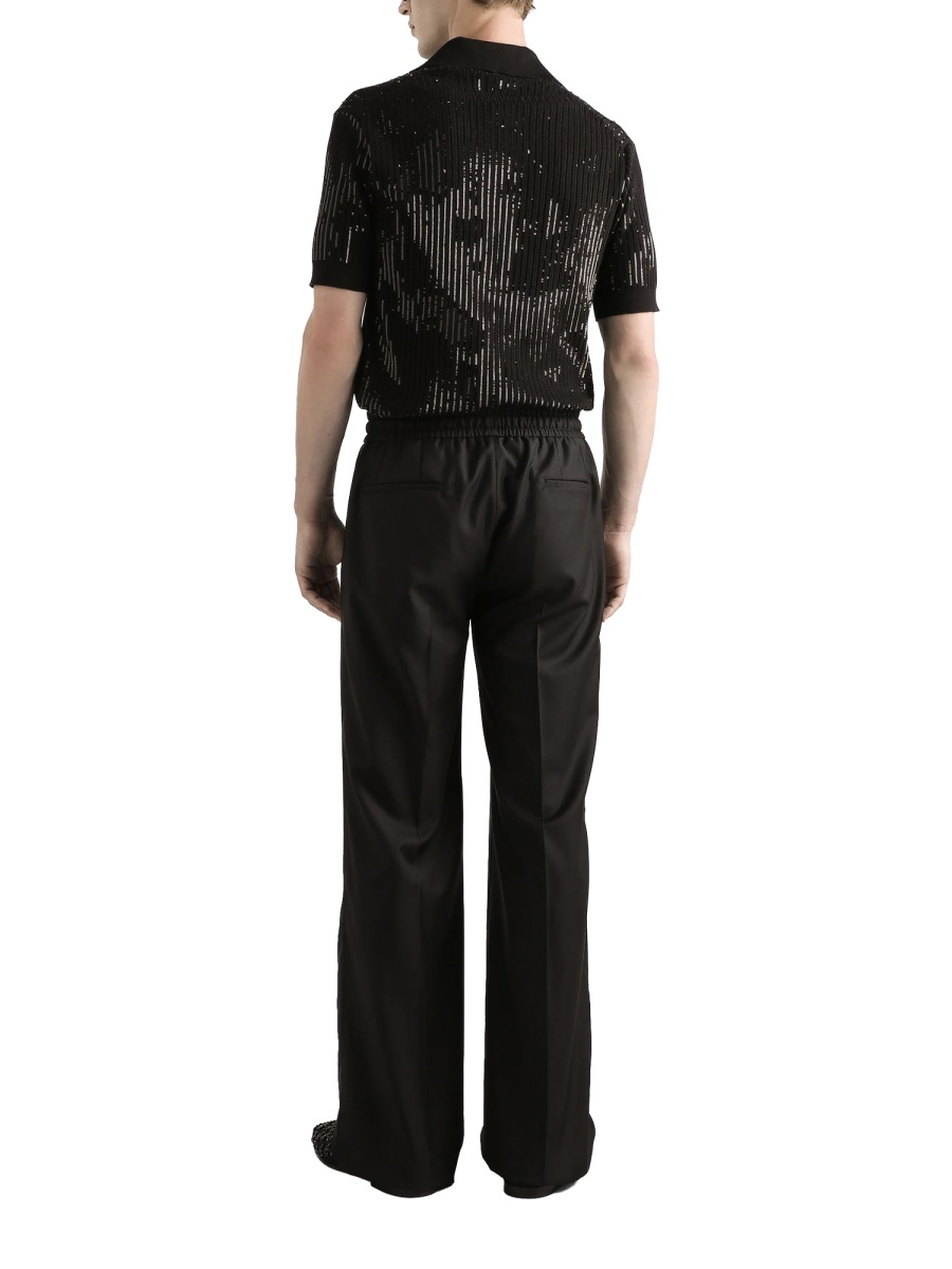 Dolce & Gabbana Relaxed Finely Knit Wool Sweatpants Zwart