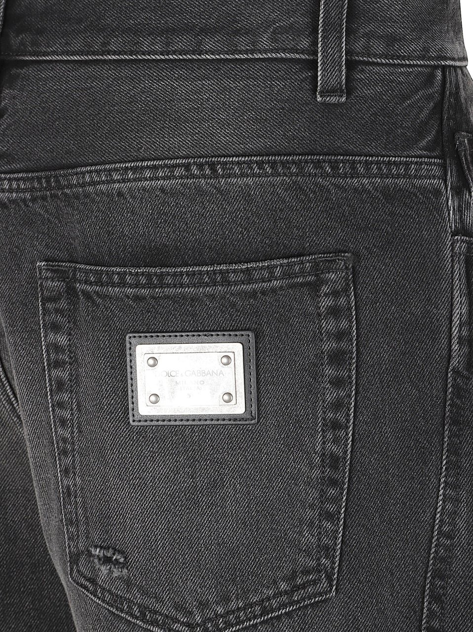 Dolce & Gabbana Washed Black Denim Trousers Zwart