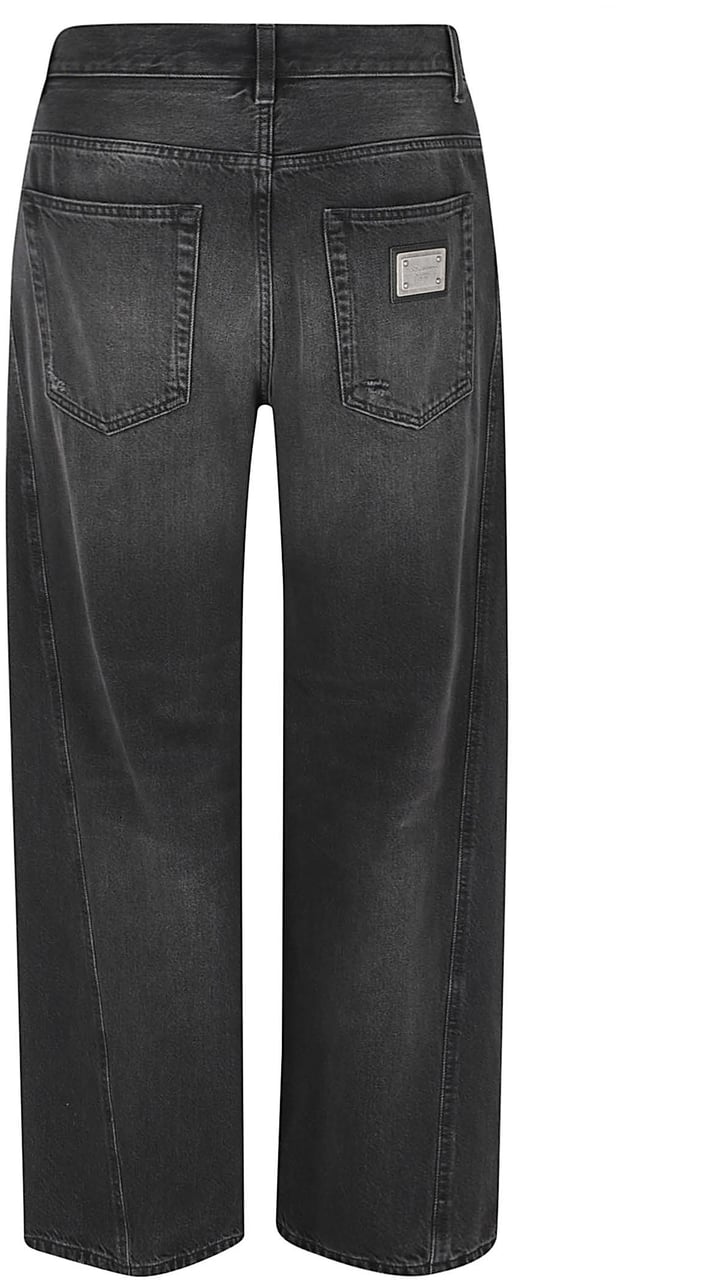 Dolce & Gabbana Washed Black Denim Trousers Zwart