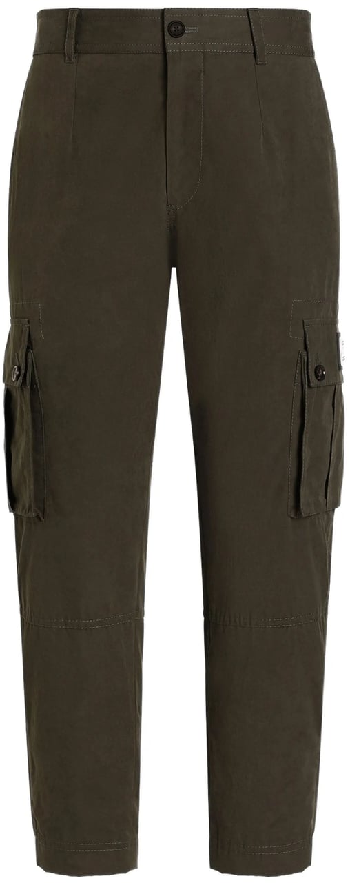 Dolce & Gabbana Black Cropped Cargo Flap Pocket Pants Zwart