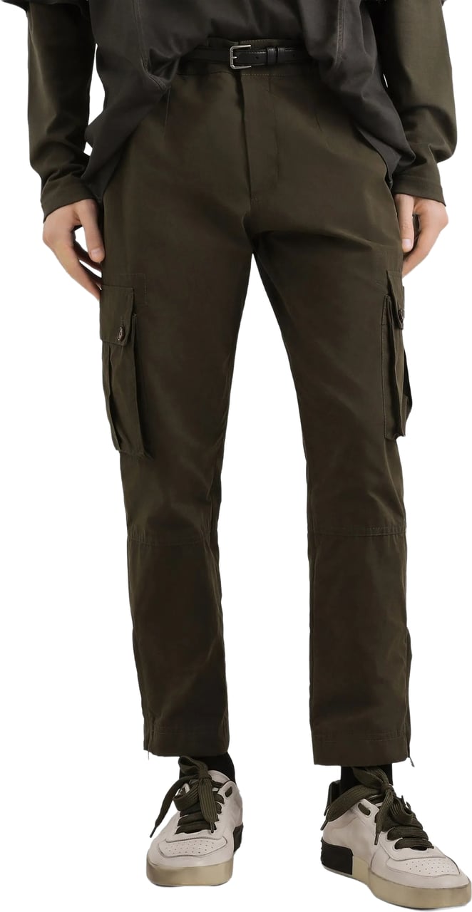Dolce & Gabbana Black Cropped Cargo Flap Pocket Pants Zwart